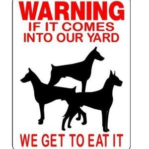 Doberman Pinscher 9"x12" Aluminum Sign